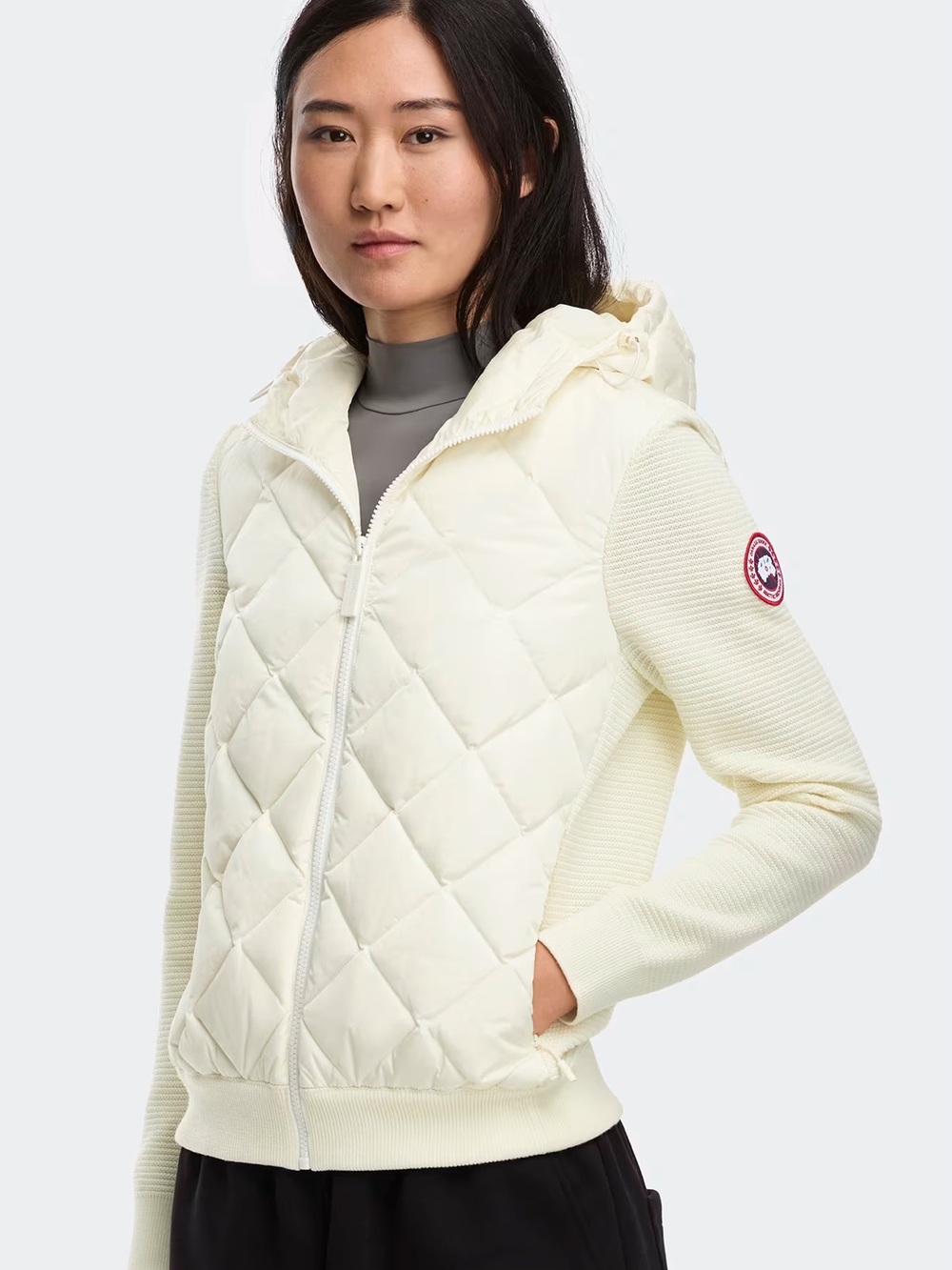 Canada Goose HyBridge® Quilted Knit Hoody in Cottongrass